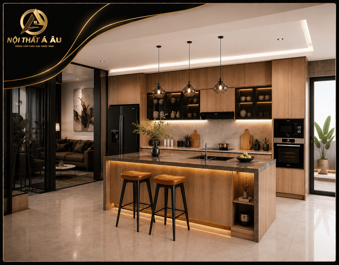 Tủ bếp nhựa đa dạng từ màu trơn đến vân gỗ sang trọng. 